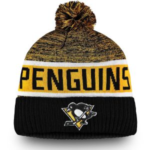Men’s Pittsburgh Penguins Black Authentic Pro Rinkside Goalie Cuffed Knit Hat With Pom