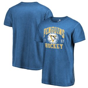 Men’s Pittsburgh Penguins Fanatics Branded Navy Vintage Collection Old Favorite Shadow Washed T-Shirt