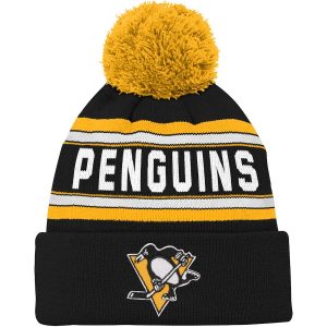 Penguins Youth Cuffed Pom Knit Hat