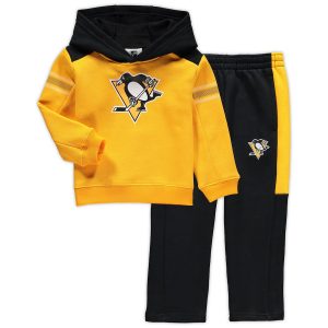 Toddler Pittsburgh Penguins Gold/Black Winger Fleece Hoodie and Pants Set