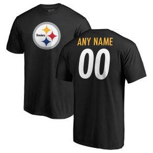 Pittsburgh Steelers NFL Pro Line Any Name & Number Logo Personalized T-Shirt – Black