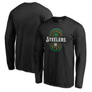 Pittsburgh Steelers NFL Pro Line by Fanatics Branded St. Patrick’s Day Forever Lucky Long Sleeve T-Shirt – Black